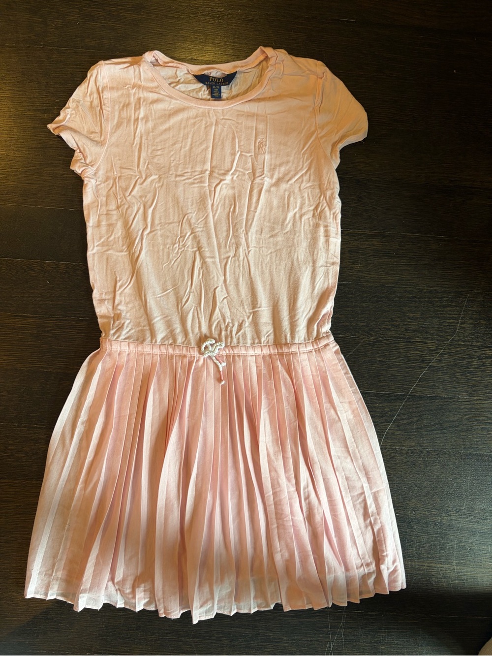 Ralph Lauren Light Pink Short Sleeve Pleated Waist Dress